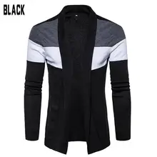 MISSKY/Новинка года; осенне-зимний мужской свитер с отворотом; вязаный кардиган; Модный контрастный цвет; повседневное пальто с длинными рукавами; мужские топы