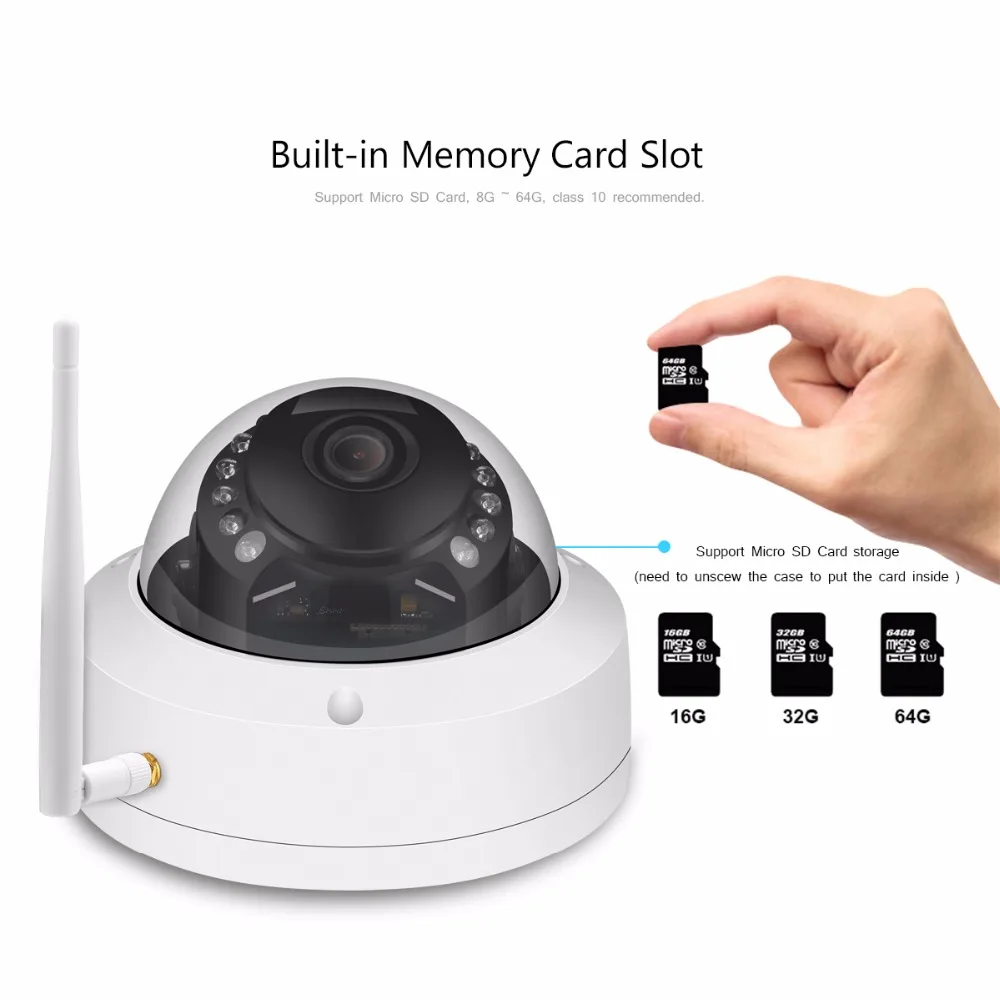 IP камера BESDER металлическая купольная 5 МП Full HD 2 Мп Wi Fi 128 ГГц SD карта|Камеры