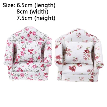 

Soft Mini Flower Sofa For Dolls Mini Furniture Toy Pretend Play 1:12 Toy For Girls Gifts Children Decoration Miniature Dollhouse