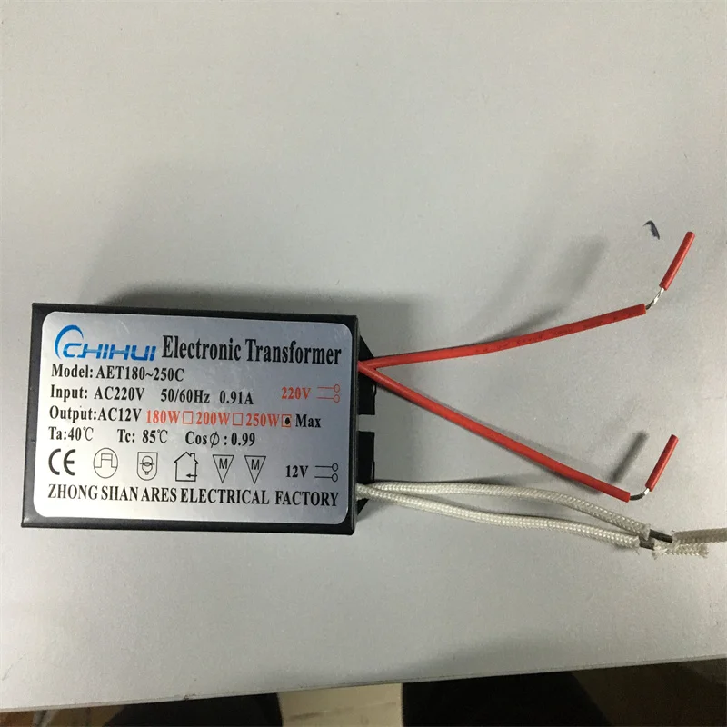 2022 Sufficient Power Electronic Transformer For Halogen Lamp light AC 12V 20W 50W 60W 160W 200W 250W Optional