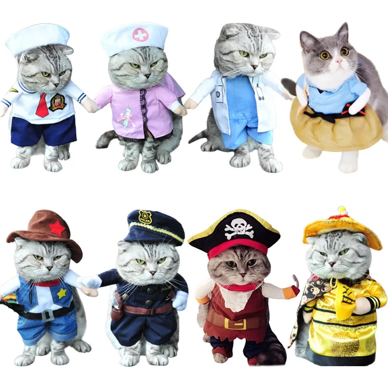 

Cat Costume Funny Cat Clothes Pirate Suit Clothes for Cat Clothing Corsair Halloween Clothes Dressing Up Cat Party Costume Suit