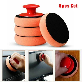 

Universal 6pcs/Set 10cm Car Waxing Wash Polishing Pad Sponge Cleaning Foam Kit Microfiber Car Styling Accessories