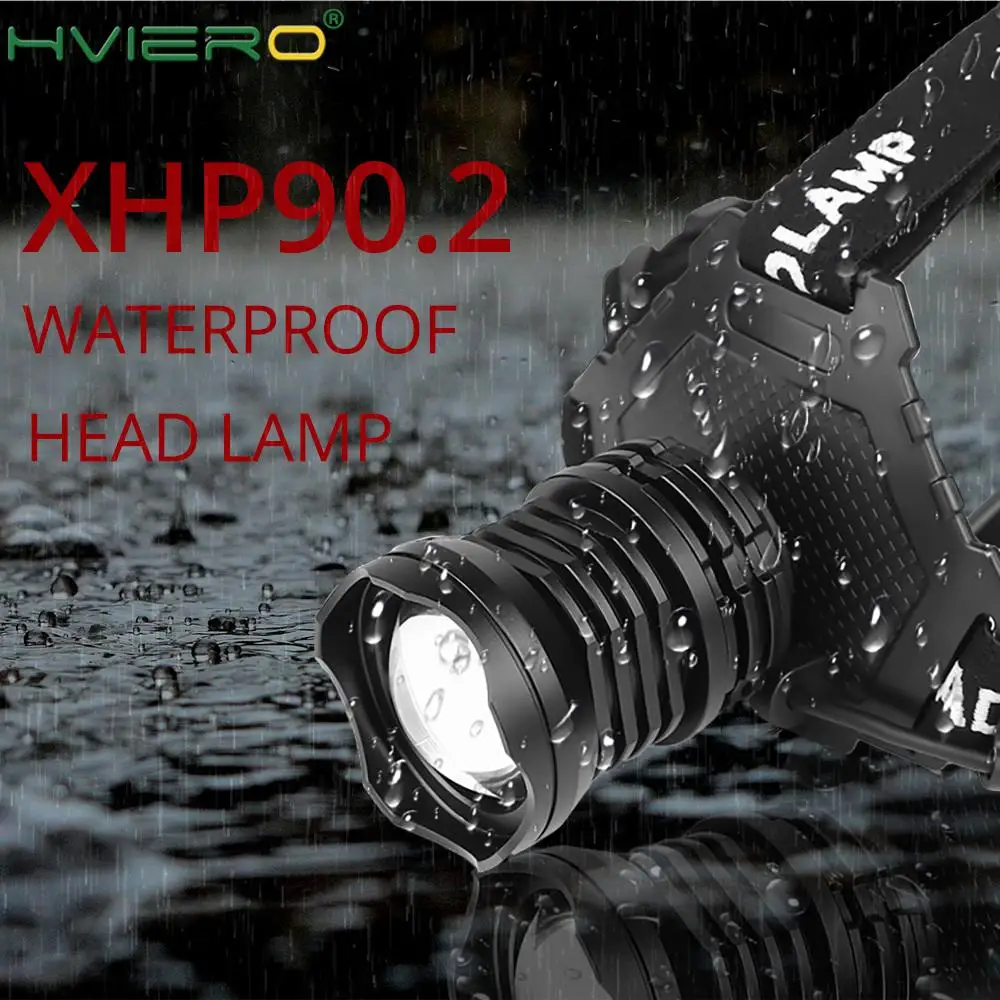 Headlight XHP90 High Power 300000 LM XHP90.2 LED Head Lamp 36W Usb 18650 Rechargeable For Outdoor Lighting Cycling Lights Lamps
