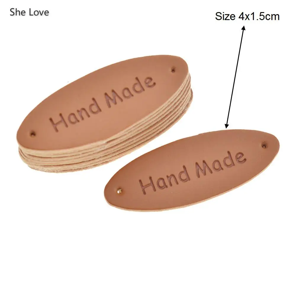 Olive shape She Love 50 шт. одежда ручной работы ПУ; кожа; с маркировкой бирки для обуви сумки Diy Швейные аксессуары - Цвет: Olive shape