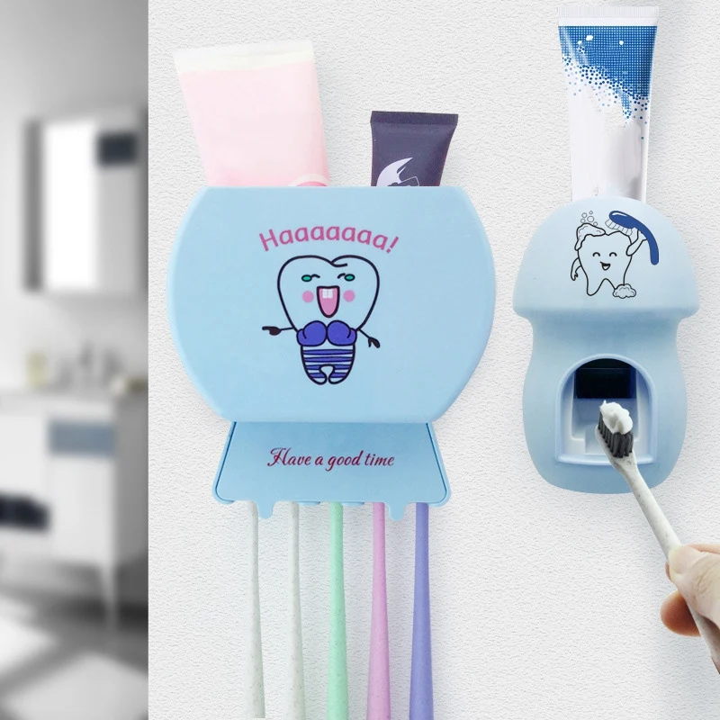 Toothbrush Sterilizer Toothbrush Holder Automatic Toothpaste Squeezers Dispenser Home Bathroom Set