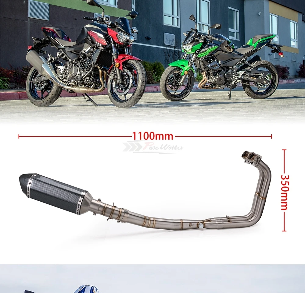 Глушитель выхлопной трубы мотоцикла полная выхлопная система для Kawasaki z400 Ninja 400 EX400 NINJA400 полная система