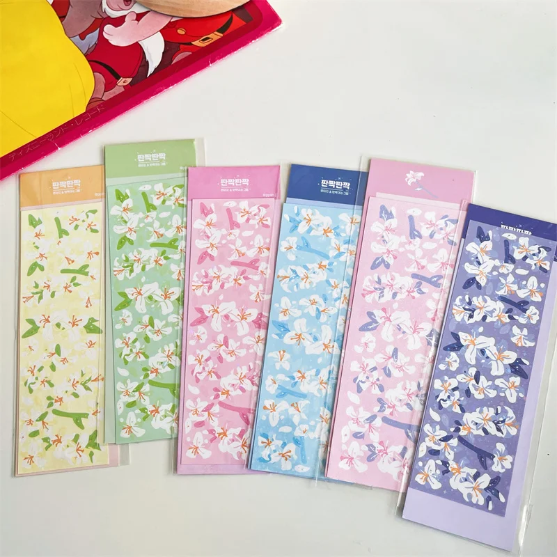 Красивая наклейка в виде цветка лилии, карточка с идентификатором, наклейка «сделай сам», дневник, альбом, наклейка, ярлык, милые канцтовары в Корейском стиле