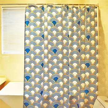

Bathroom Waterproof Shower Curtain Fish Scale Print For Bathtub Bathing Cover Extra Large Wide Household Accessories
