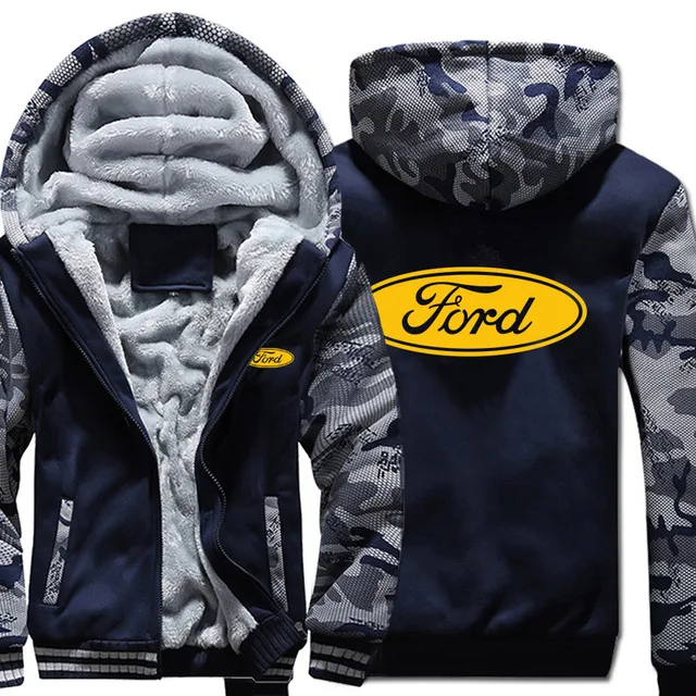

Winter Ford Hoodies Camouflage sleeve Jacket Men Fleece Ford Men Sweatshirt 4 colors1