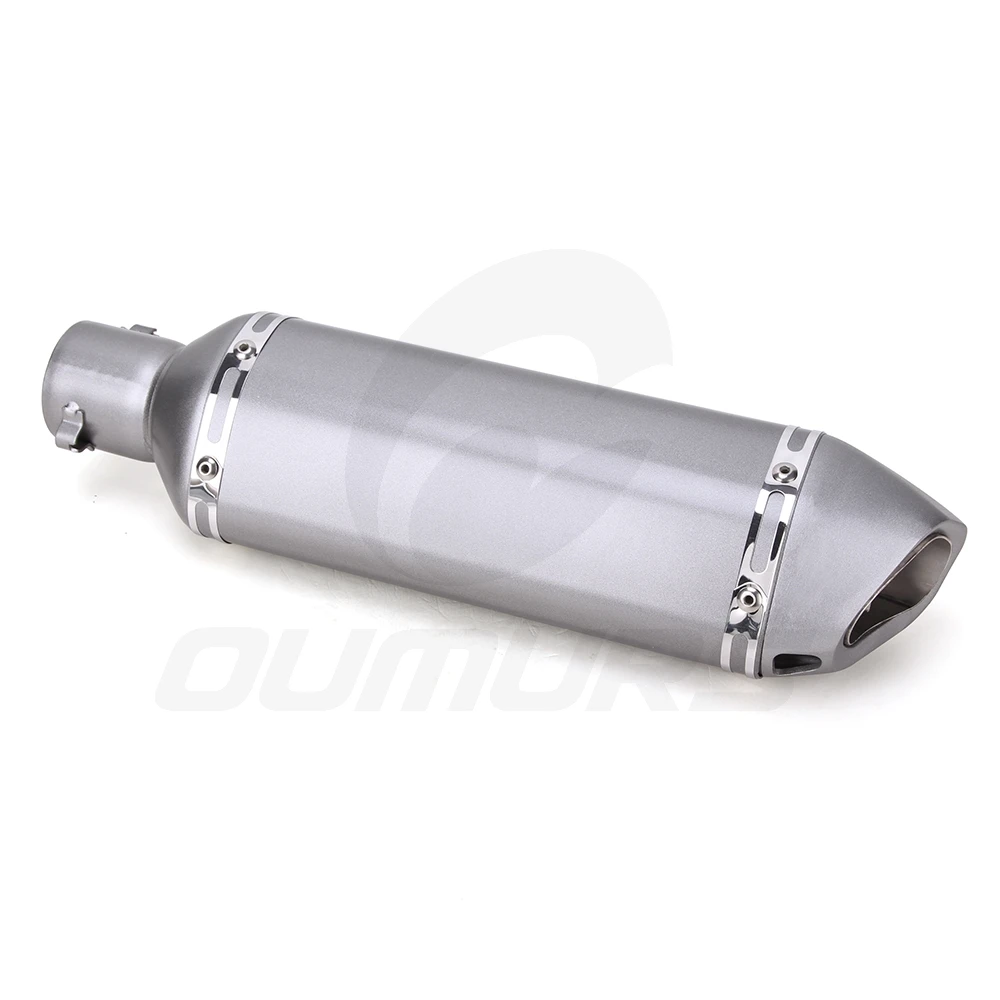 OUMURS выхлопная труба мотоцикла для Akrapovic Universel для Tmax CRF 230 Z750 CB400 ER6N GY6 CBR250 с глушителем - Цвет: TI Pipe and Head