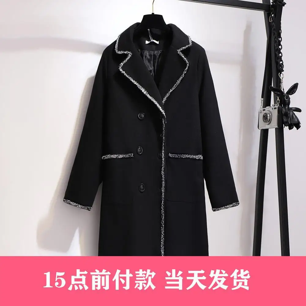 

300 Large Size Dress Large GIRL'S Mm Elegant Autumn And Winter Suit Collar Woolen Coat Western Style Slimming Woolen Jacket