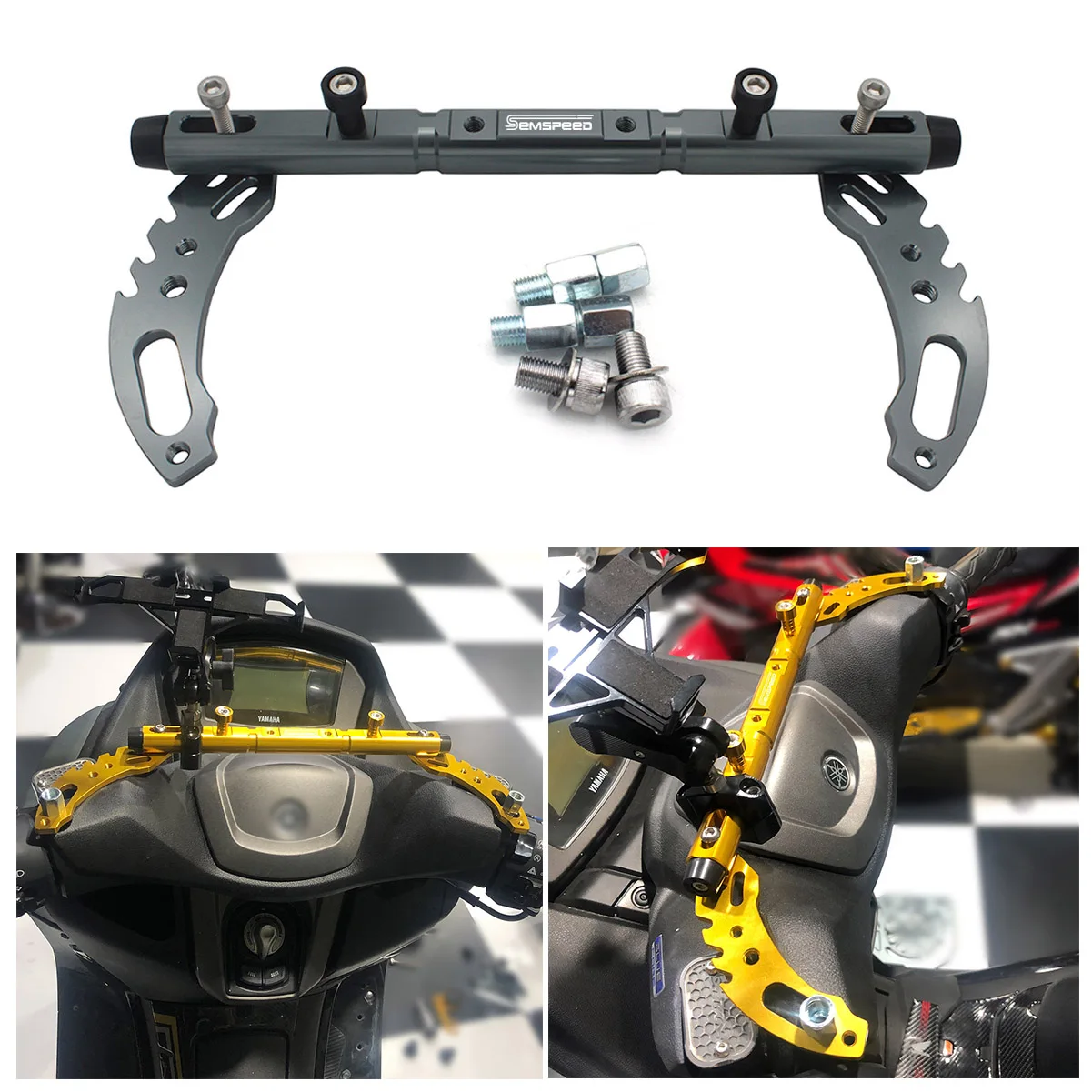 Semspeed N MAX Direction Handle Balance Bar Bracket Universal 22mm Solid Fits NMAX 125 150 155 2016-2018 2019 2020 2021 | Автомобили и