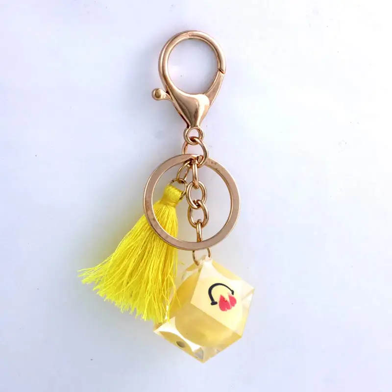 

vestone New fresh and Naughty cartoon smiley love Keychain Jewelry Solidified Resin Handbag Pendant Accessories Jewelry Gift