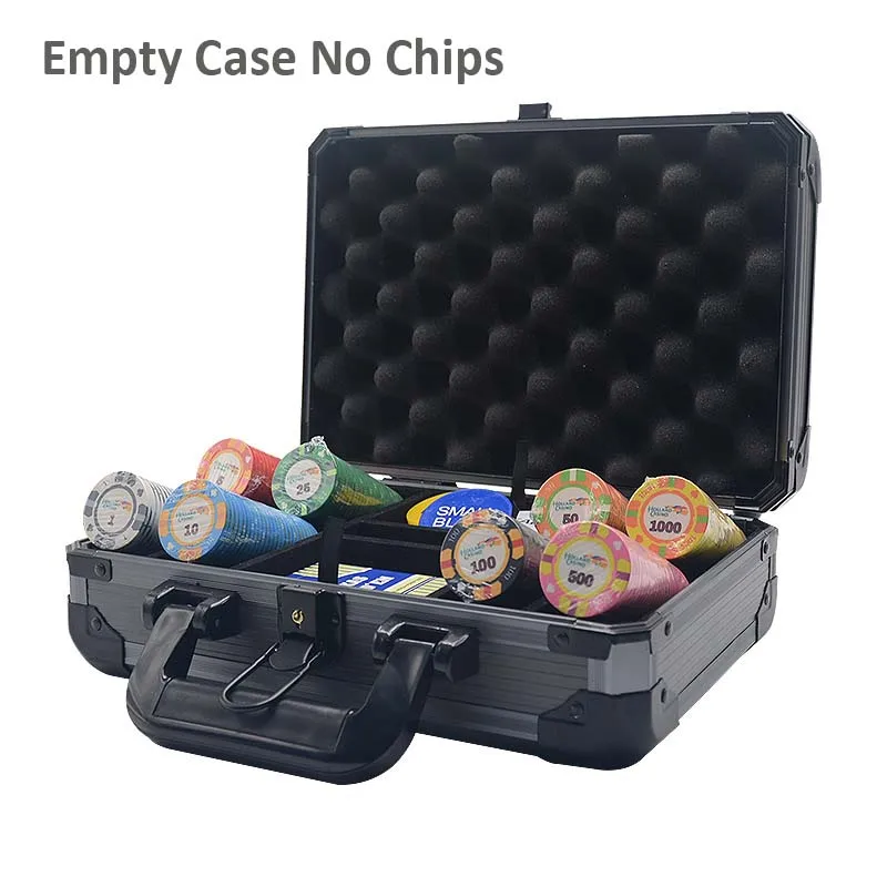 

Aluminum 200pcs Tokens Texas Poker Chip Case Casino Monopoly Chip Storage Box Bingo Game Gambling Home Suitcase Indoor Container