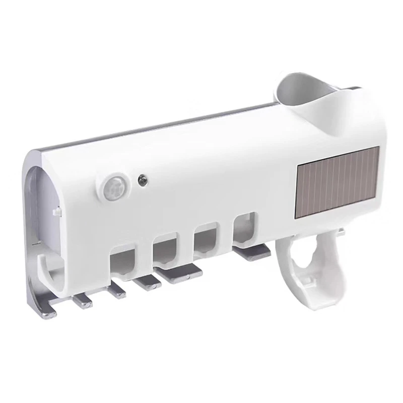 

Solar UV Light Ultraviolet Toothbrush Sterilizer Automatic Toothpaste Dispenser Tooth Brush Holder Oral Hygiene Cleaner