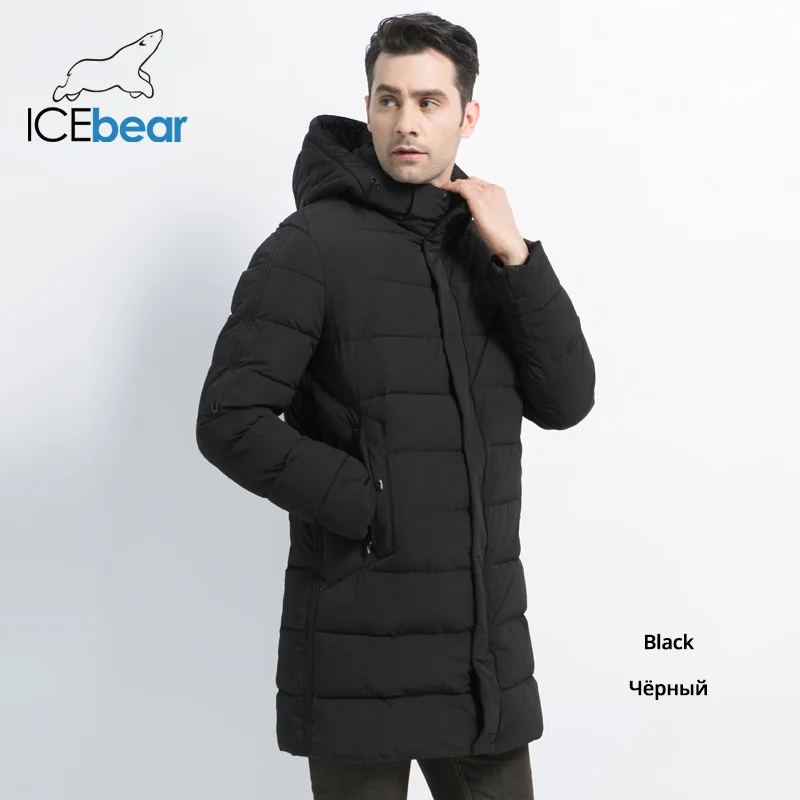 M902 ICEbear Зимнее Пальто повседневные парки Мужская шляпа съемная теплая куртка с хлопковой подкладкой зимняя куртка мужская одежда MWD18821D - Цвет: M902