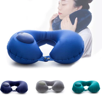 

U-Shape Travel Pillow for Airplane Inflatable Neck Pillow travel accessories 6Colors Comfortable Pillows for Sleep Home Textile