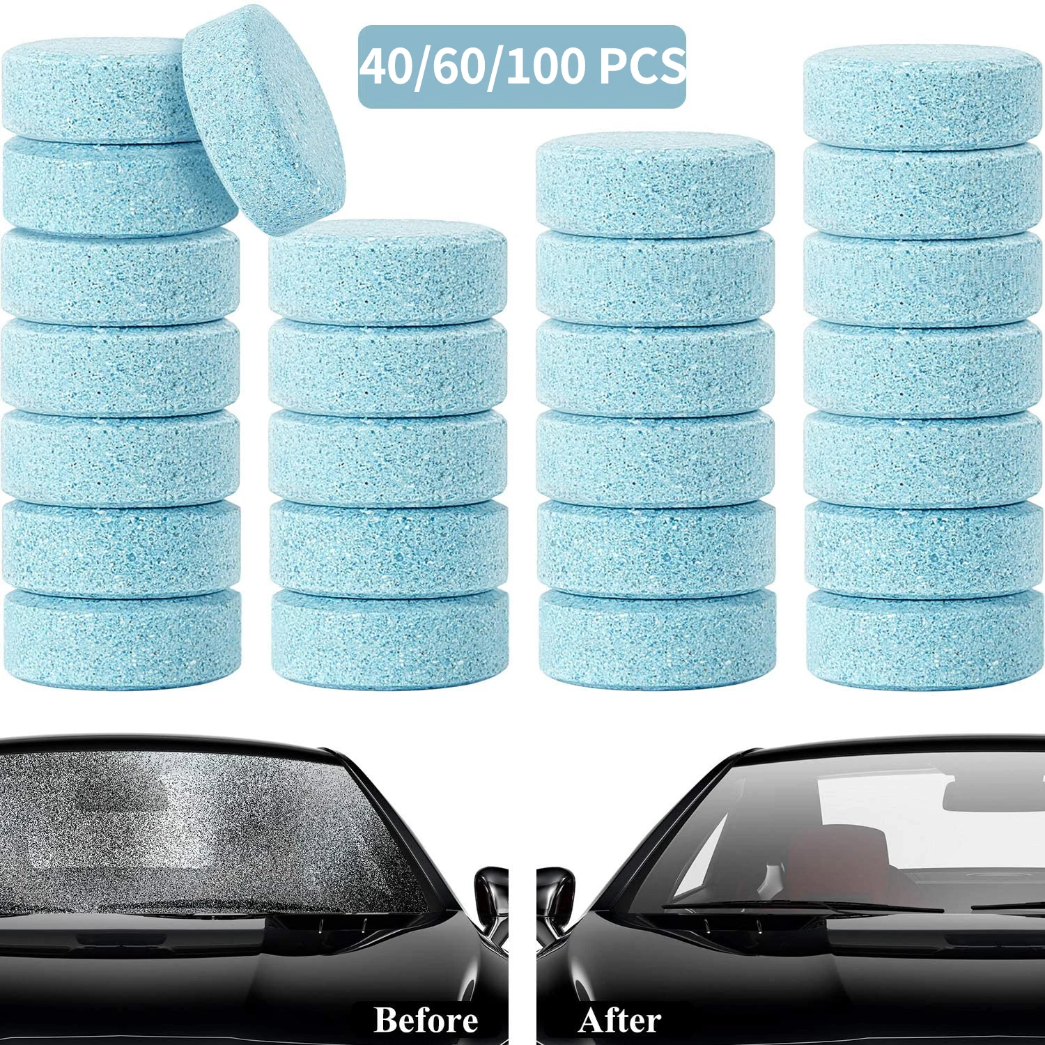 OGE-Tabletas limpiaparabrisas de coche, 20/40/60/80/100/200 piezas