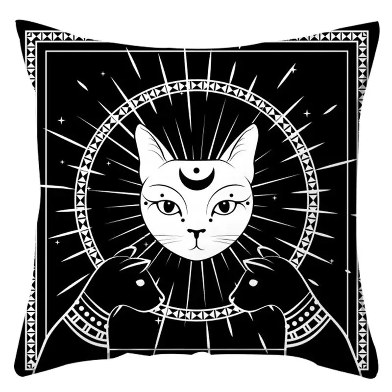 Boniu Moon Cat рисунок квадратная наволочка домашний дом декор подушка в богемском стиле чехол полиэстер наволочка диванные подушки - Цвет: PC068-2