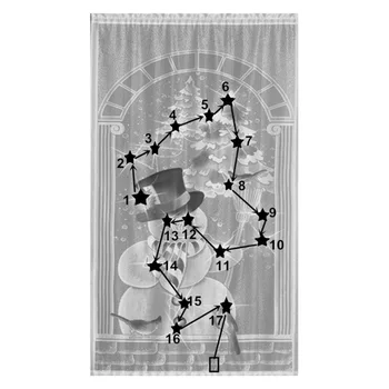 

Curtain LED Lighted Snowman Lace Curtain Rod Pocket Window Treatment Panel Holiday Decorations 40"W x 84"L PCMMA