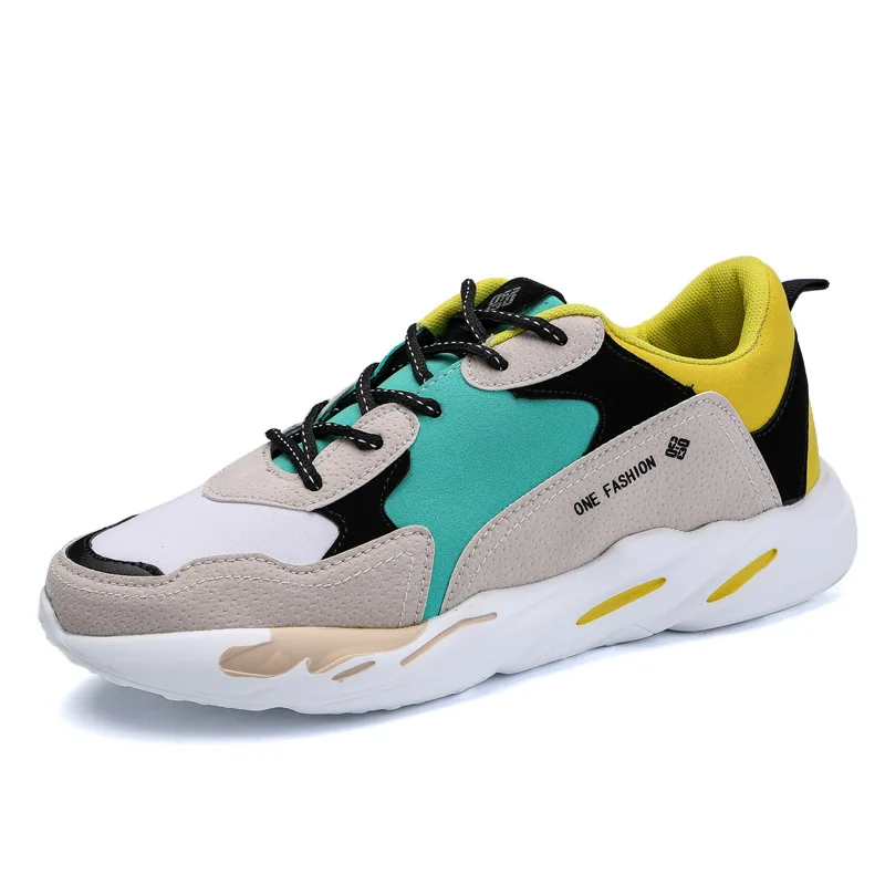 

INS Hot Shoe MEN'S SHOES Spring Trendy Shoes 2019 New Style Korean-style-Style Leather Athletic Shoes Male STUDENT'S Running Sho