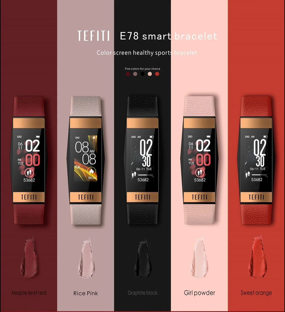 Новые женские Смарт часы TEFITI E78 смарт браслет с сенсорным экраном IP68