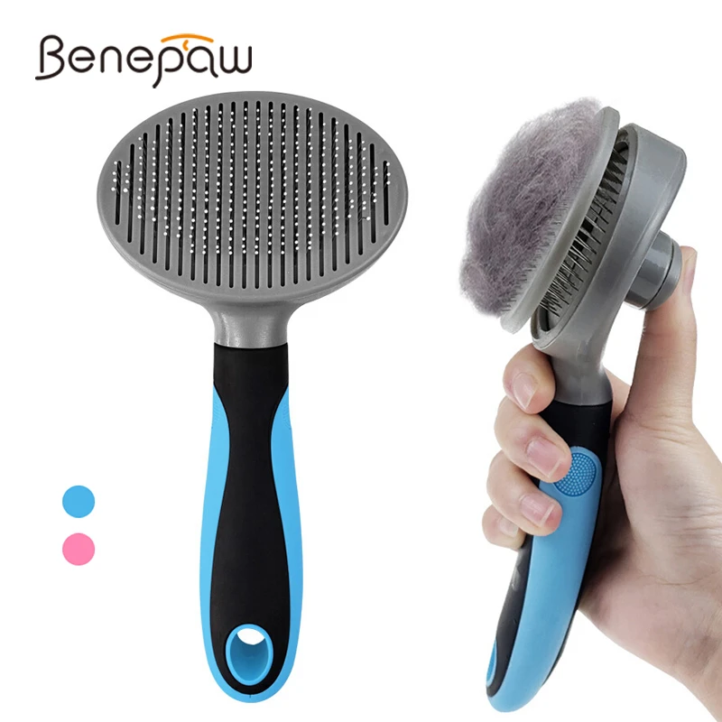 Pet-Grooming-Brush Comb Self-Cleaning-Slicker Dogs Small Large Comfortable For Pets Benepaw