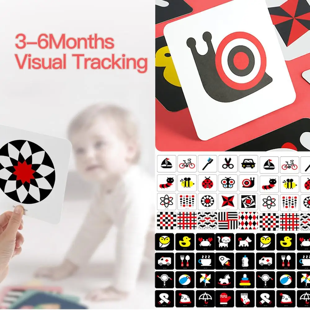 Ideal  Beiens Baby Montessori Toys Pocket Flashcards for 0-36 Months Newborn Learning card Toys Children E