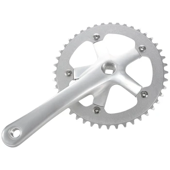 

Road Bicycle CNC 44T Silver Crankset 6061-T6 Aluminum Alloy Chainring Crank Chainwheel Fixie