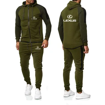 

Mens Hoodies Sets for Tesla Car Logo Printed Spring Autumn Hoodies+Pants 2Pcs Sporting Sweatsuit Male Hooded Tracksuit Sets