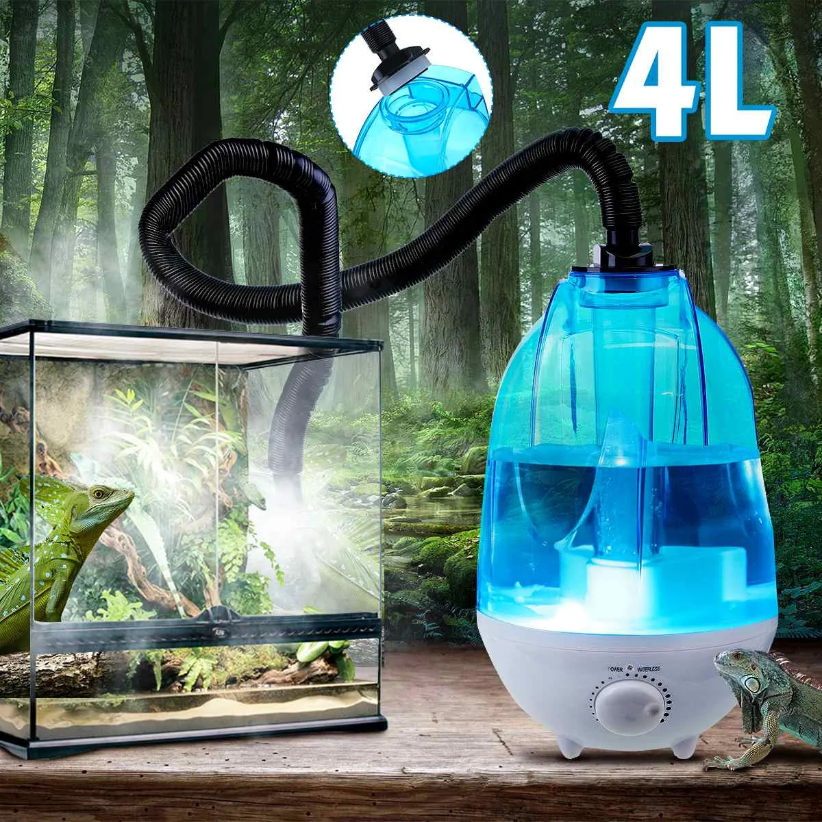  4L Large Capacity Amphibians Reptile Humidifier Fogger Vaporizer Fog Maker 100-240V Dropshipping