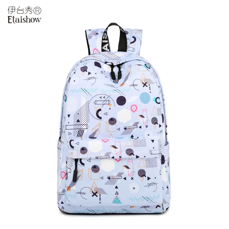 Водонепроницаемый полиэстеровый рюкзак с рисунком, школьный рюкзак, школьная сумка для отдыха - Цвет: Фиолетовый