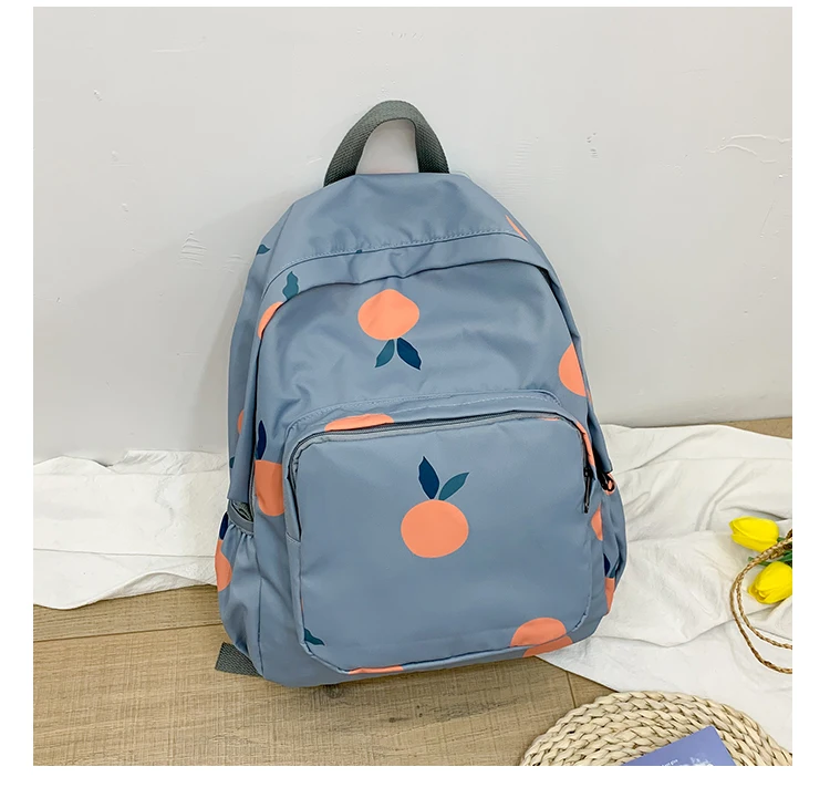 Корейский ins Harajuku японский консервативный стиль простая сумка на плечо Женская мода печать Твердые молнии Повседневный женский рюкзак - Цвет: blue