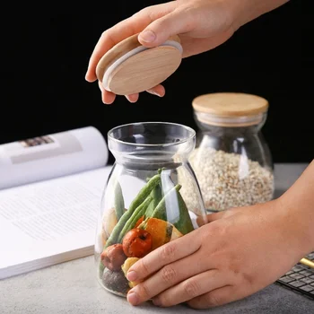 

Moisture-proof Glass Sealed Bottles Food Storage Jar With Cover Teas Coffee Beans Tank Cereals Container Kitchen Organization