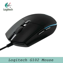 logitech G102 Проводная Мышь Оптическая Проводная игровая Мышь Поддержка windows 10/8/7/Vista Поддержка настольного ПК/ноутбук