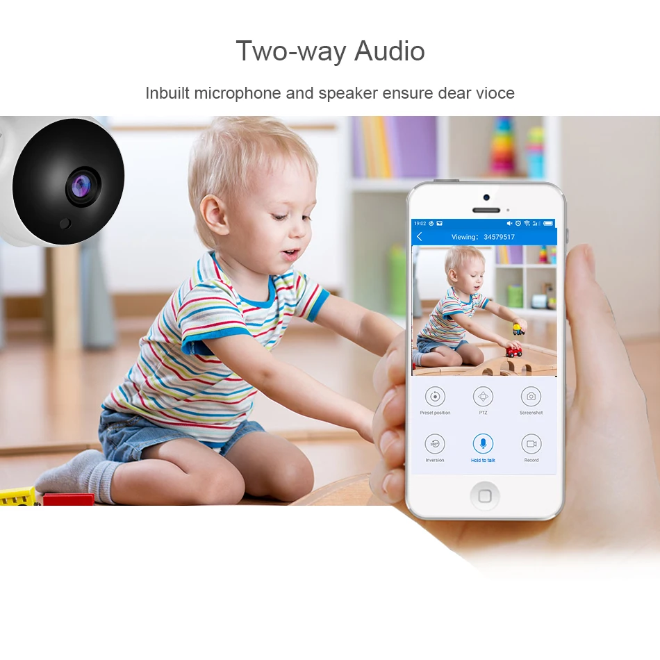 Мини камера видеонаблюдения 720P HD P2P 1 МП Wi Fi|camera 1mp|ip camerap2p ip camera |