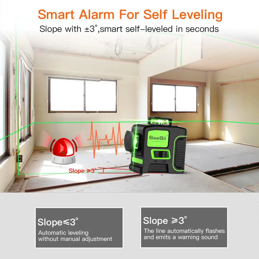 Online 3D 12 Linien Green Laser Level mit 18650 Batterie 8 Linien Grün Laser Strahl Linie Horizontale Vertikale Kreuz Super Leistungsstarke