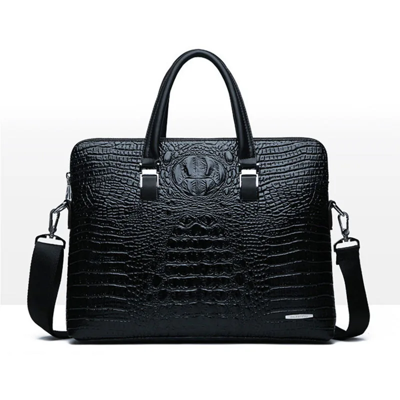 

Men's Briefcase New Fashion Crocodile Pattern Man Briefcases High Capacity High-grade Leather Computer Male Casual Handbags