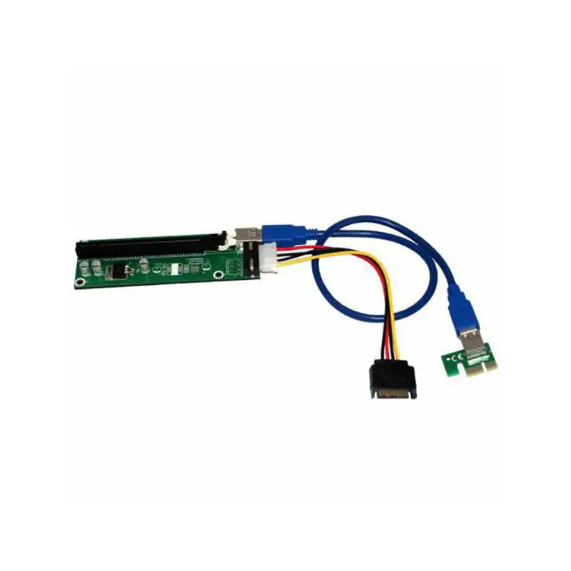 60 см Pci-E Pci Express Riser Card 1Х до 16Х Usb 3,0 кабель для передачи данных Sata до 6 Pin источник питания видеокарта Riser для Btc Miner Machine
