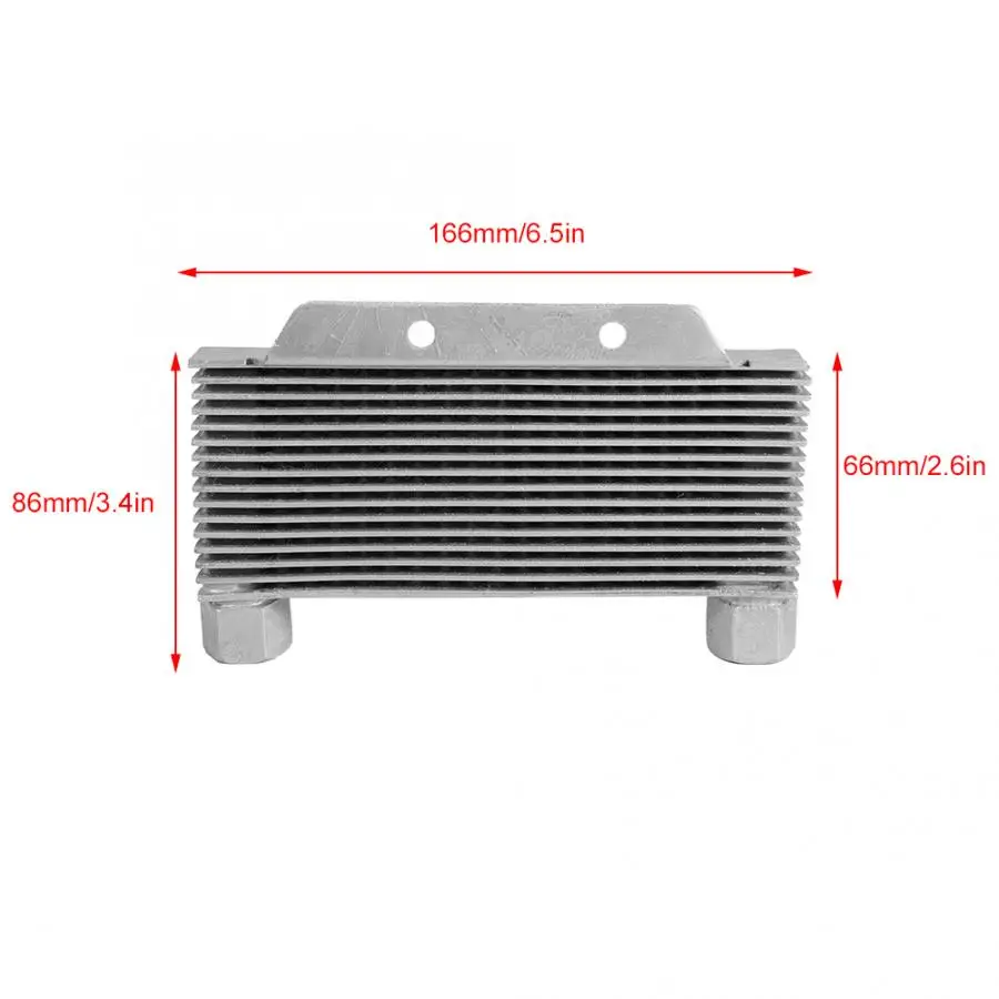 Серебряный радиатор масляного охлаждения двигателя из алюминиевого сплава, 15 рядов, универсальные запчасти для мотоцикла, маслоохладитель для трансмиссии, радиатор Huile