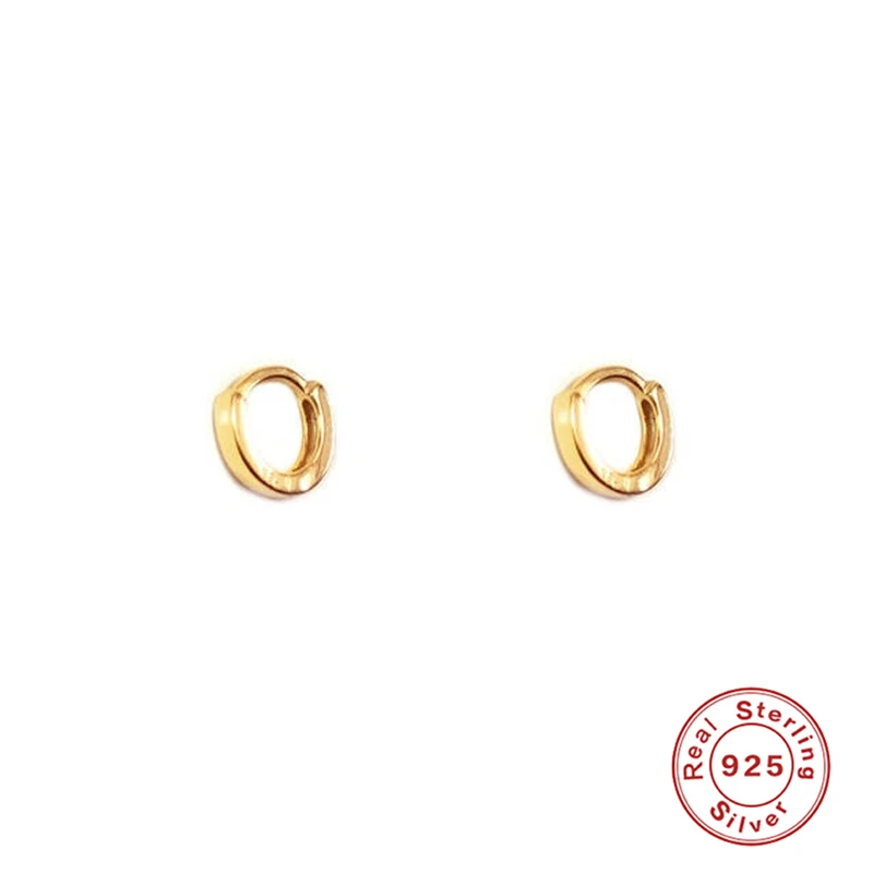 925 Sterling silver Prevent allergy Earrings Gold Tiny Stud Bar Aretes De Moda Huggie Jewelry Woman A30 | Украшения и аксессуары