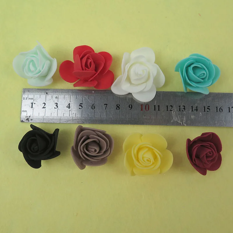 500/1000pcs Artificial Foam Rose Heads 3.5cm Flower For DIY bouquet Home Wedding Decorative PE teal touch flowers mother's gift