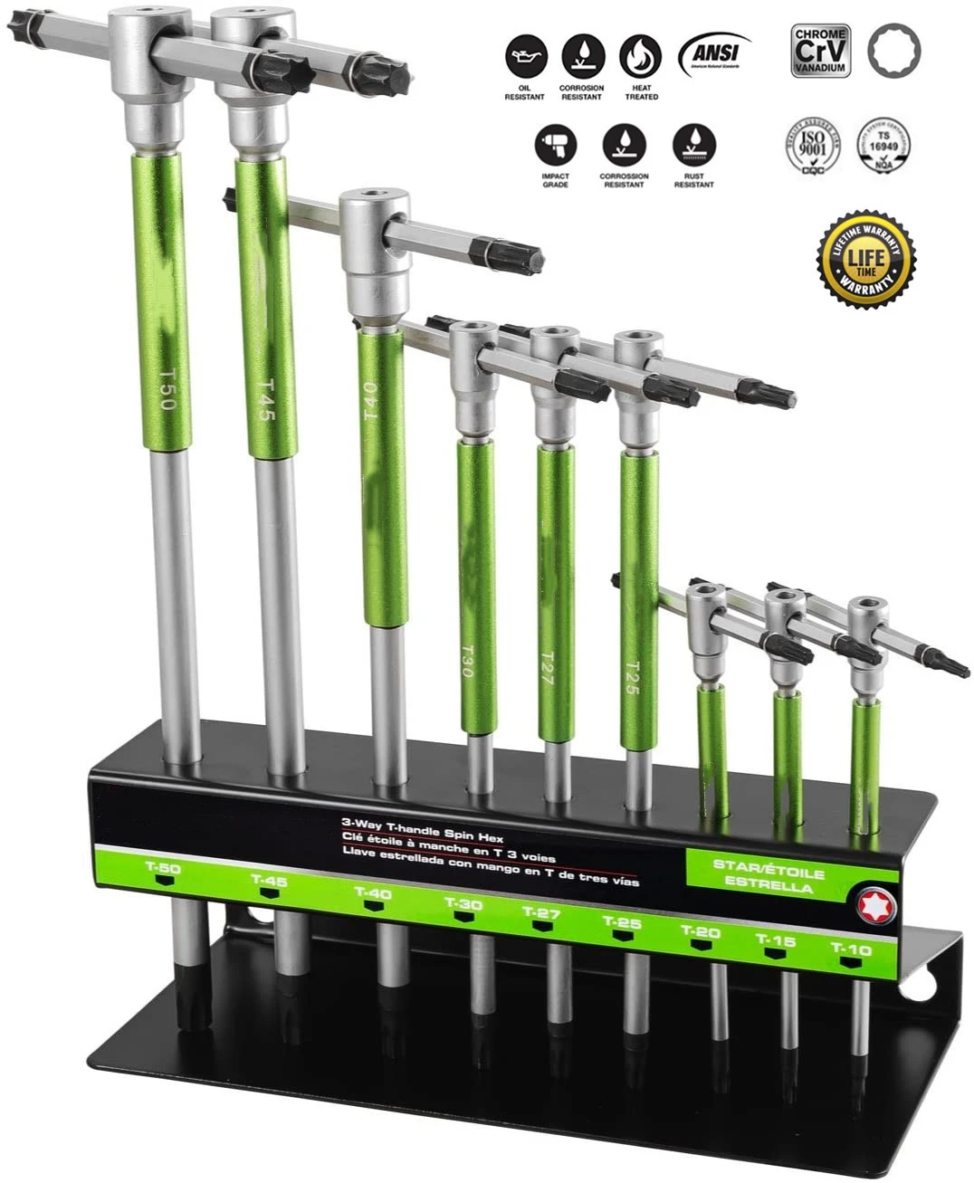 4mm,5mm,6mm T Handle Hex Allen Key Wrench Set w/ Speed Sleeves for Fast