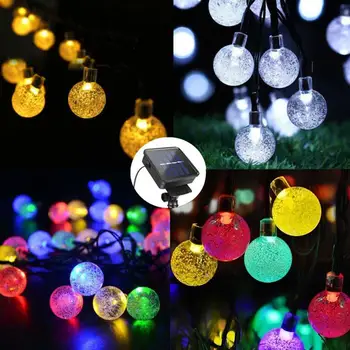 

100LED Durable Creative New Fairy String Light Crystal Ball String Lights Bubble Lights Flash Waterproof Xmas Decor Outdoor
