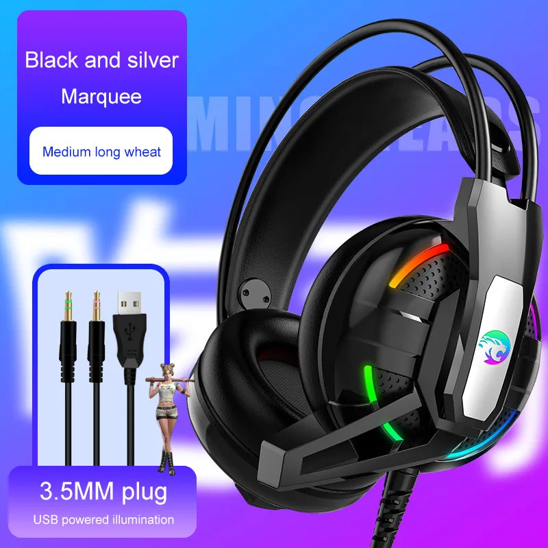 A12 PC Gaming Headphones Leather Ear cap Wired Headset 3 5mm Lighting Earphone Non slip Headset With Microphone For Game Players