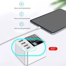 Дорожное зарядное устройство для мобильного телефона из АБС-пластика с разъемом для планшета, настенный смарт-адаптер, портативный светодиодный цифровой дисплей, быстрая зарядка, 3 порта usb