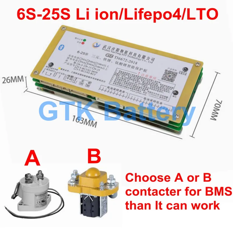 Смарт BMS 6S 25S Lifepo4 литий ионный аккумулятор лто Защитная плата 50A 100A Bluetooth APP для