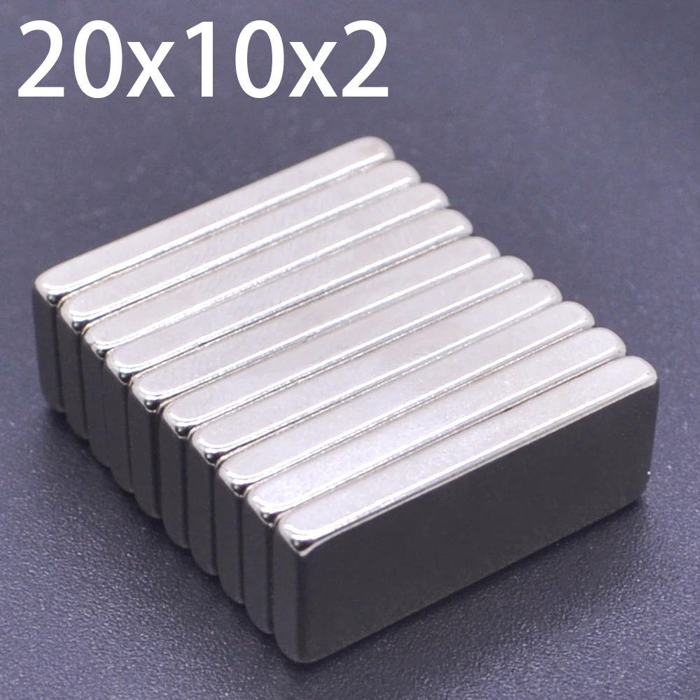 

5/10/15/20/50 pcs 20x10x2 neodymium magnet 20 mm x 10 mm x 2 N35 NdFeB Block super powerful strong permanent magnetic imanes