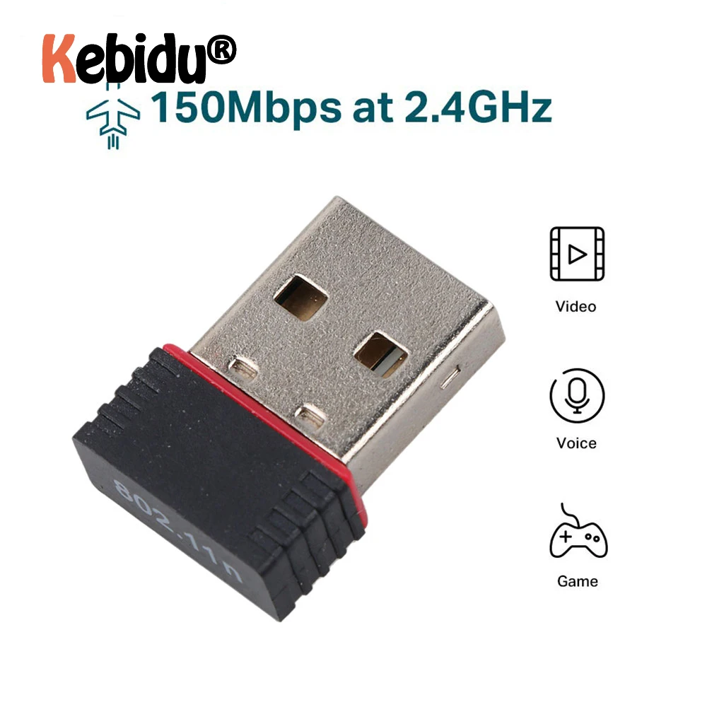 1pc Mini USB 2.0 802.11n 150Mbps Wifi Network Adapter for Windows Linux PC 