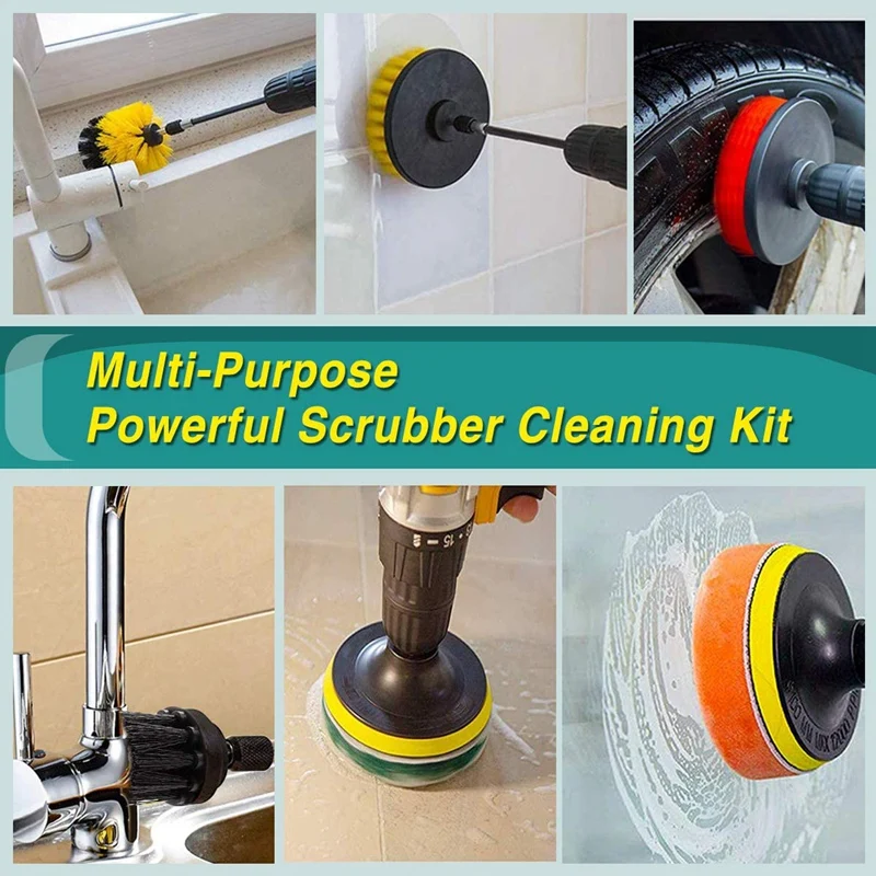 25 шт. дрель щетка для очистки Scrubber набор крепления с удлинителем ванной комнаты